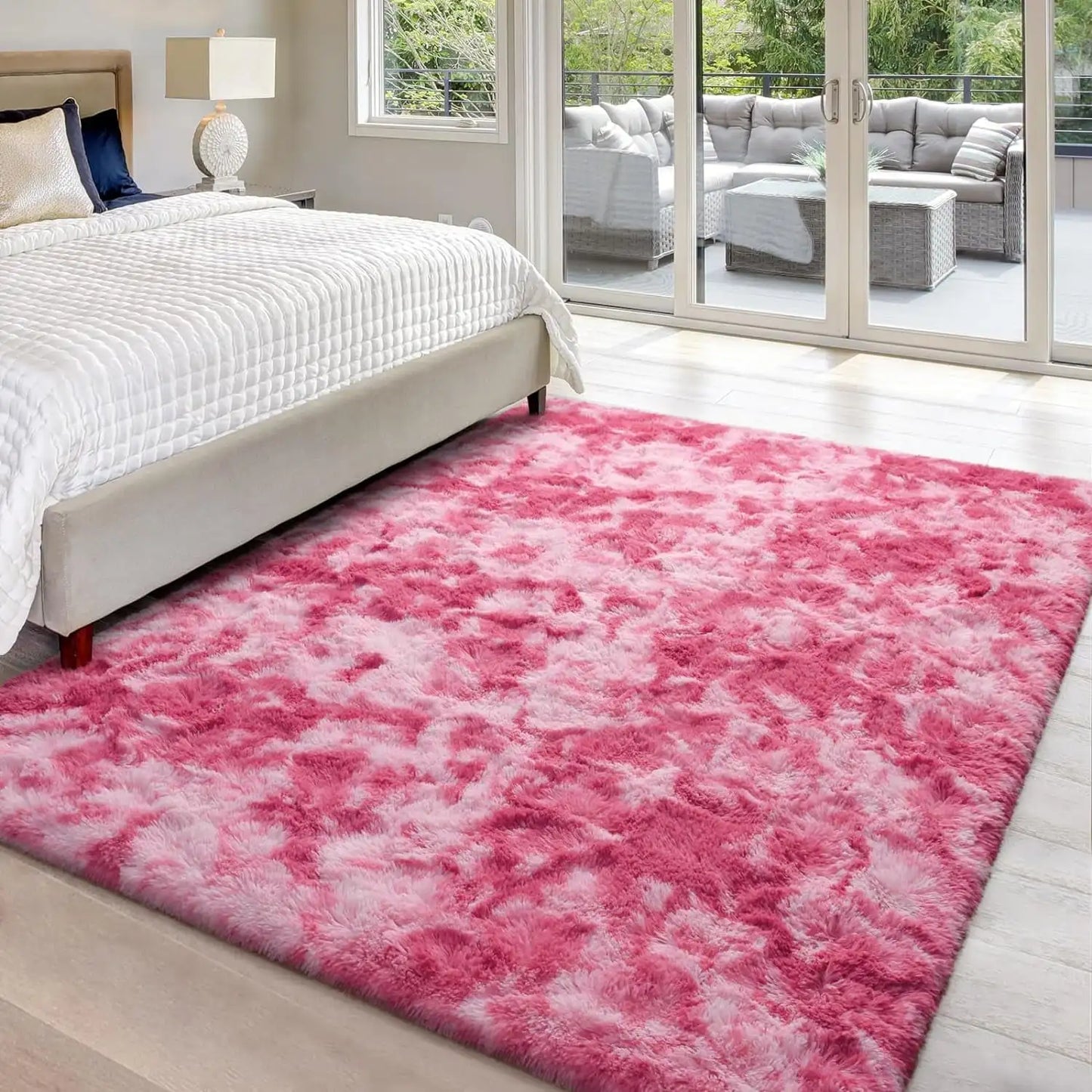 Lochas Plush Velvet Rugs Tie Dye Shaggy for Living Room