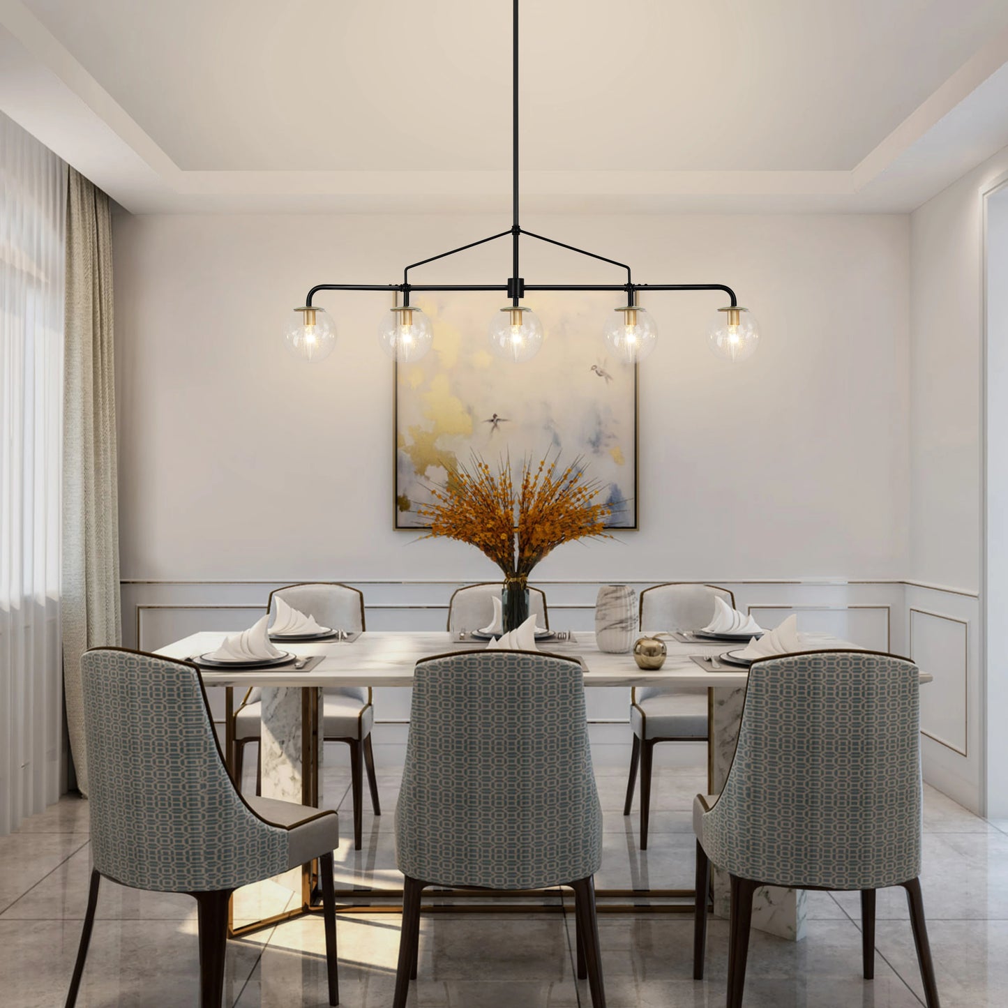 Island Lights Kitchen Linear Chandelier For Dining Room