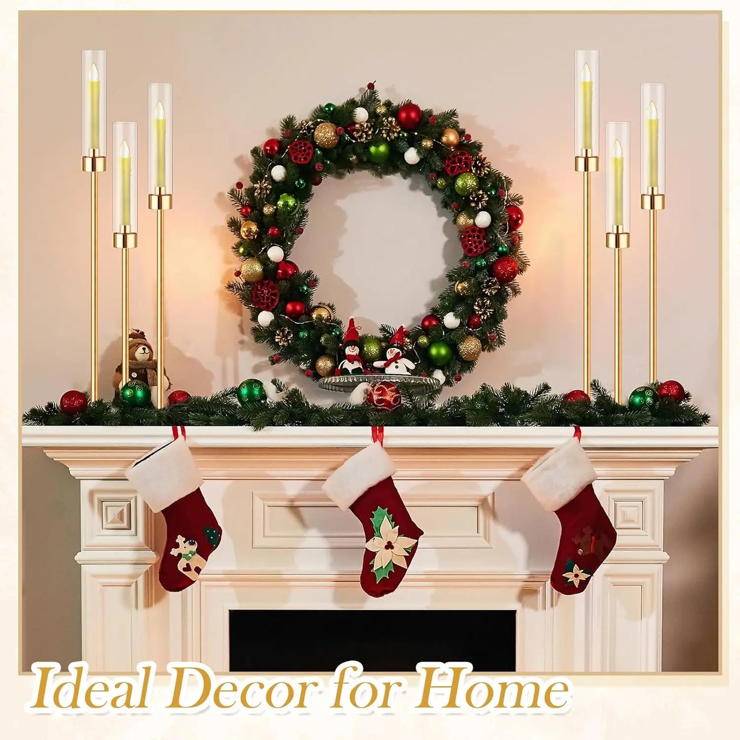 Warm Welcome Decor 3 Arm Candelabra Centerpiece Set