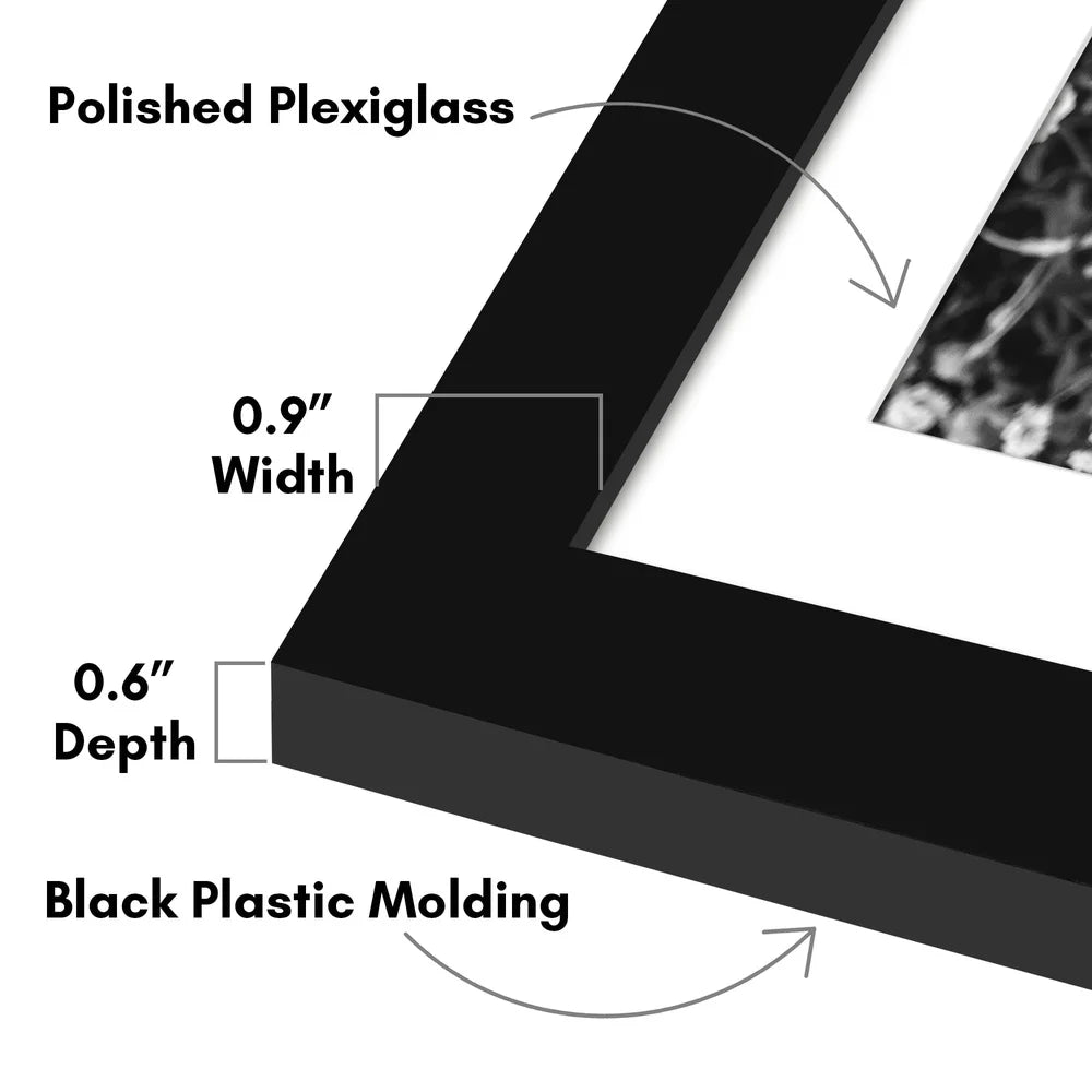 XMSJ 5 Pack Picture Frames with Plexiglass Cover Mat Display