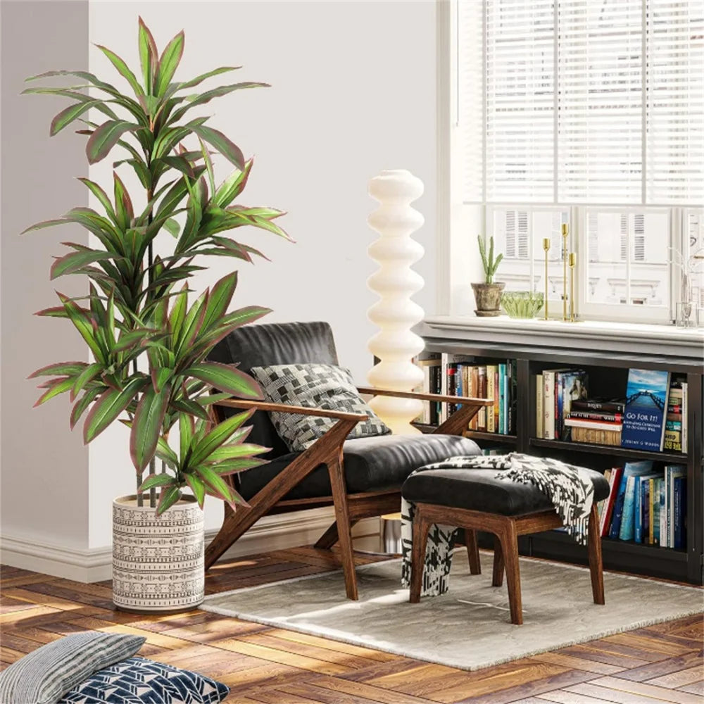HiMISCN Artificial Dracaena Plant Fake Tree In Pot Decor