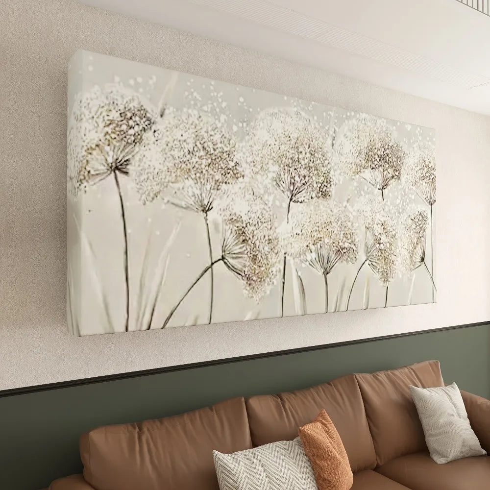 Hign-Concerned Dandelion Canvas Wall Art Nordic Wood Frame