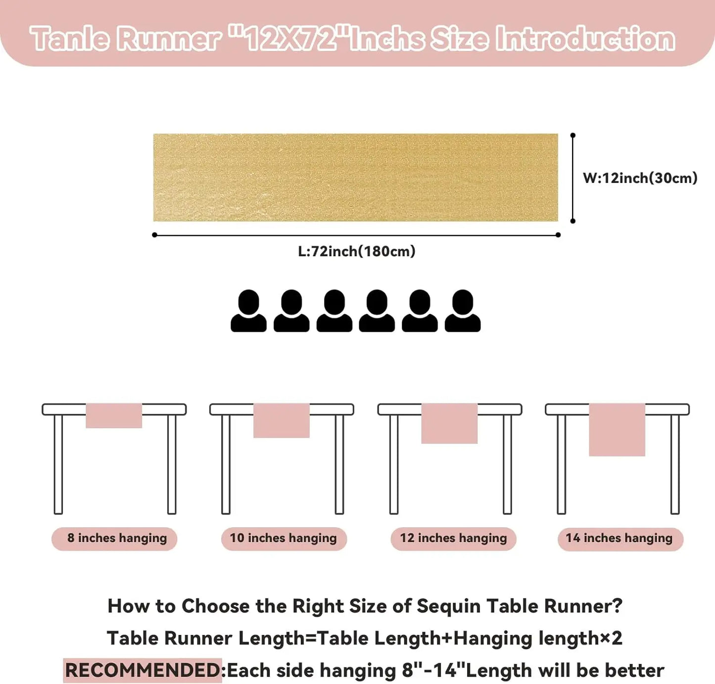 Warm Welcome Decor Sequin Table Runner Party Wedding