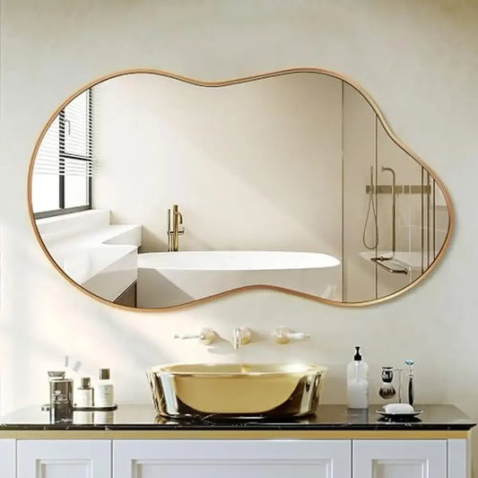 DUTRIEUX Asymmetrical Wall Mirror With Gold Frame Decor