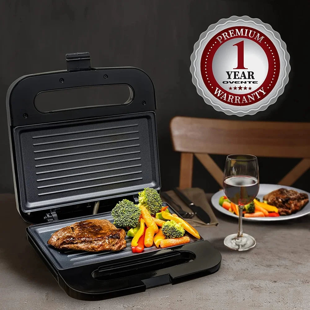 Warm Welcome Decor Panini Press Grill With Nonstick Plates