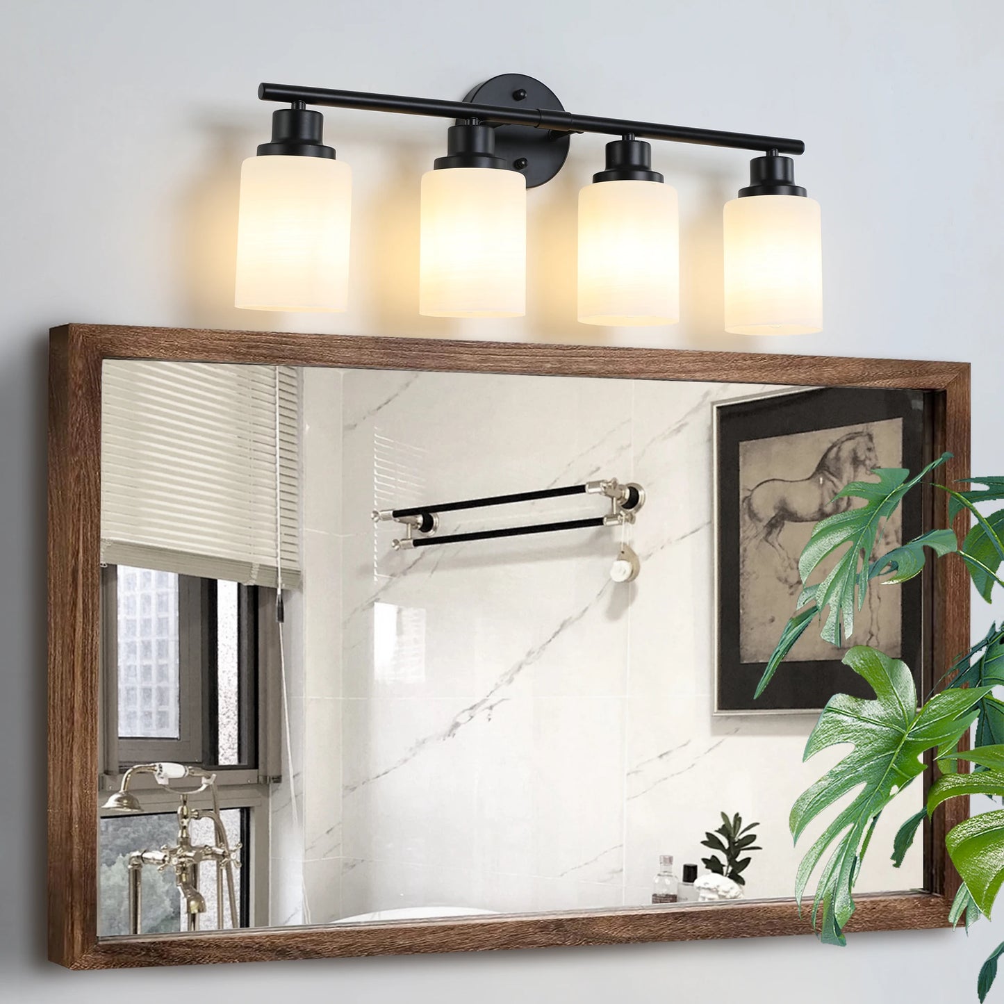 Modern Vanity Wall Light With Frosted Glass Lampshades
