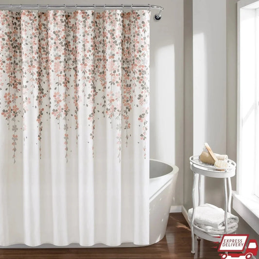 Weeping Flower Shower Curtain 72x72 Floral Microfiber Machine Washable Waterproof Home Bathroom Decor Soft Colors