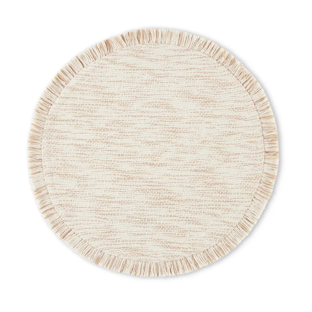 Warm Welcome Decor Round Cotton Jute Placemat 2 Pack Durable