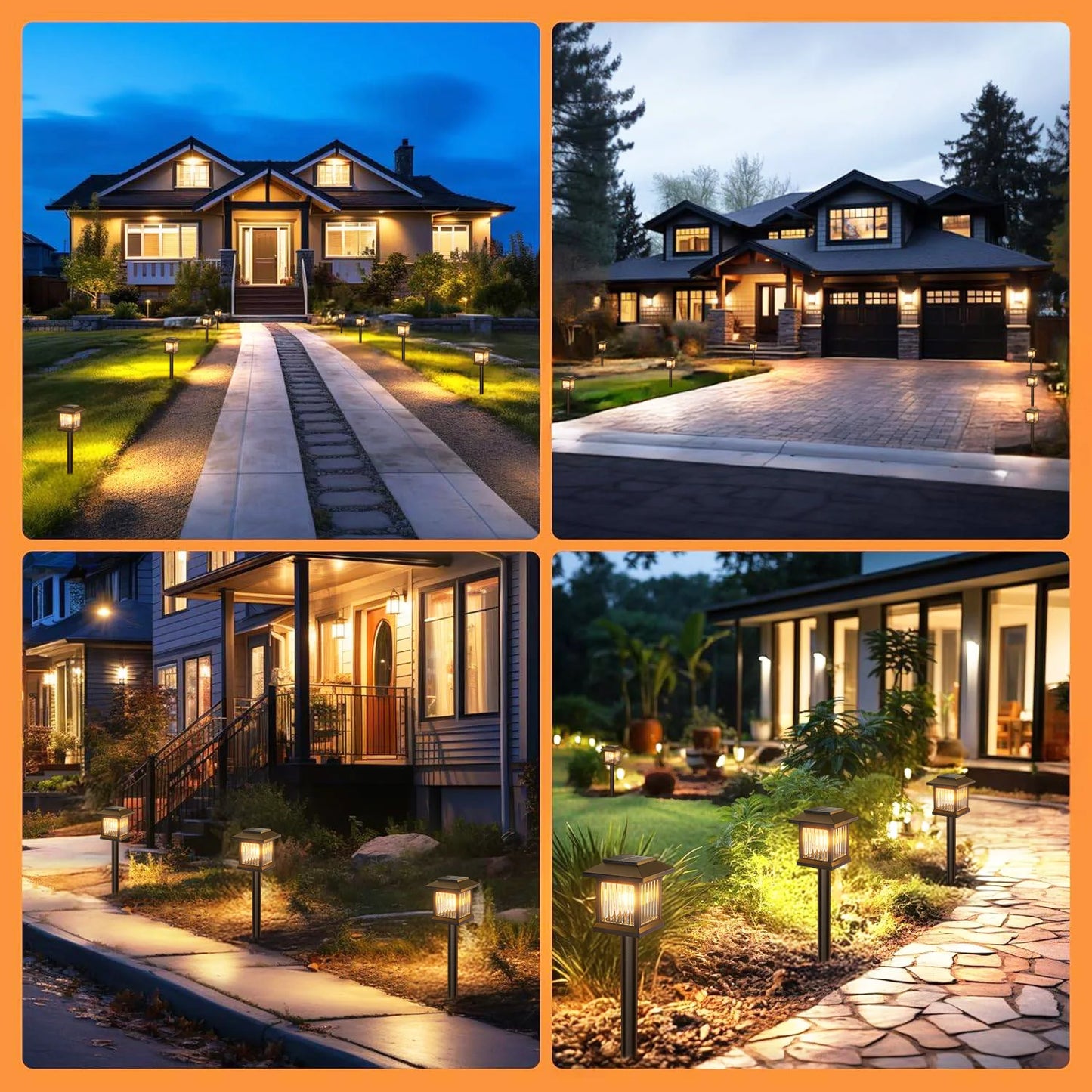 KPSTEK Solar Outdoor Lights 2 Pack Auto On Off Garden