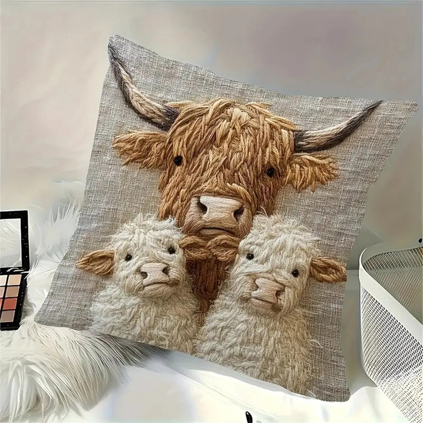 Guangdong Plush Cow Print Throw Pillow Covers Set