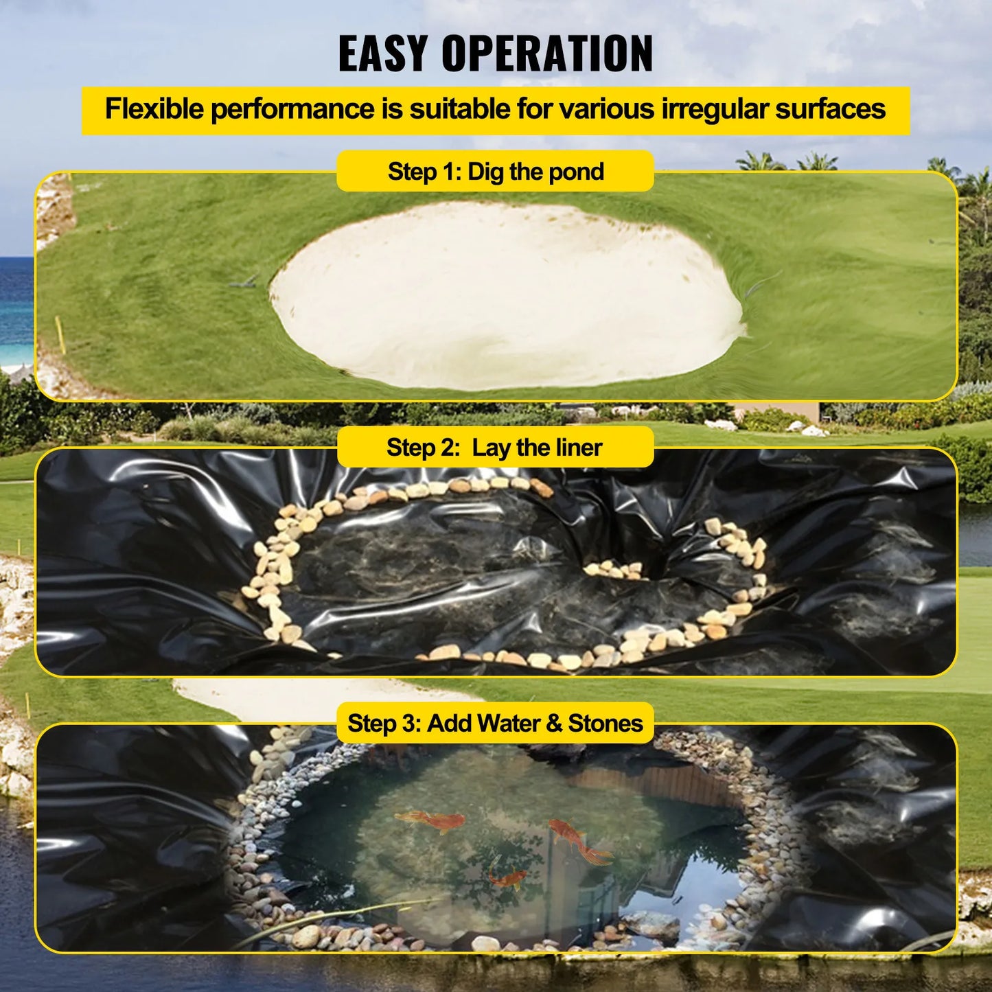 LLDPE Pond Liner Waterproof for Fish Ponds Durable