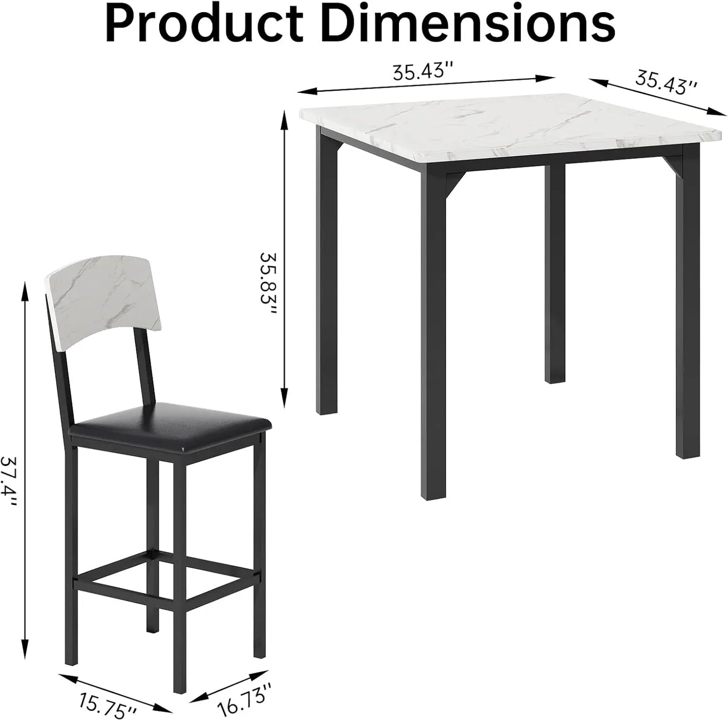 Warm Welcome Decor Dining Table Set For 4 With Bar Stools