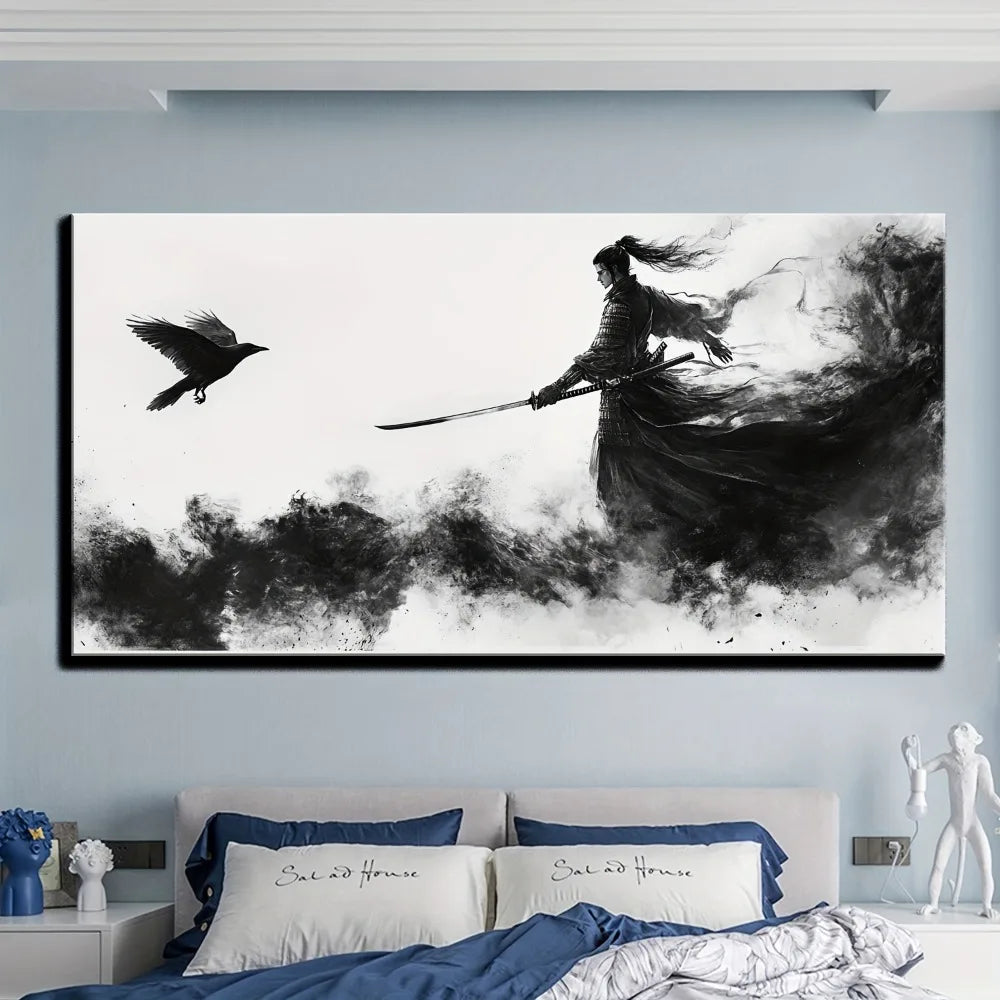 Hign-concerned Japanese Samurai Figure Art Canvas Print