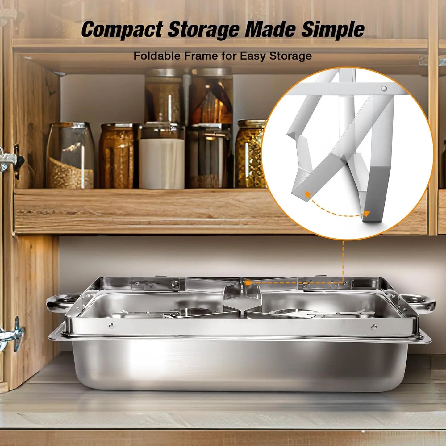 2/4/6/ Pack Rectangle Chafing Dish with Lid Holder Gas Fuel Can Food Pan Hotel Gardern Wedding Buffet Food Warmer Meal Plates