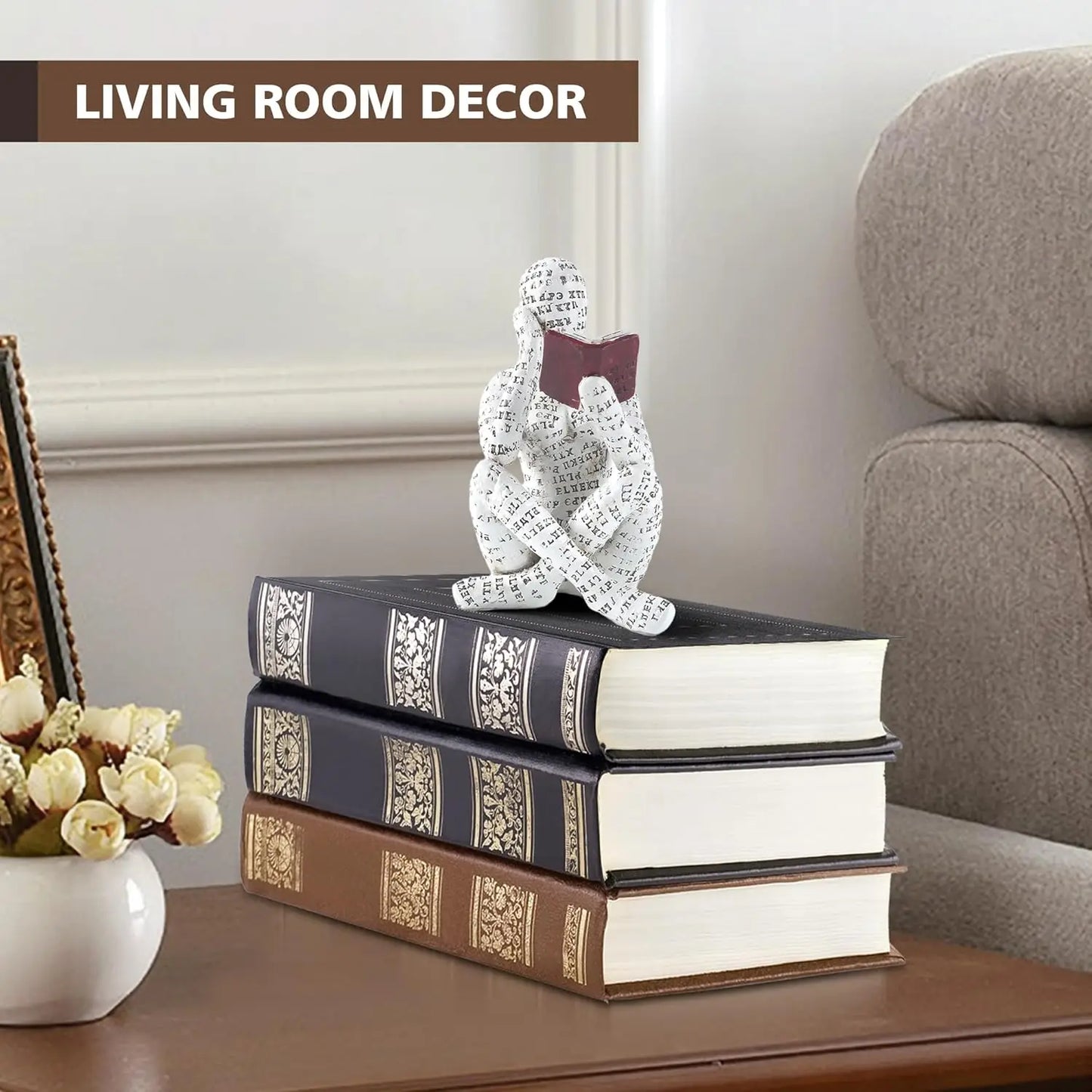 Warm Welcome Decor Reading Woman Statue Home Decor Figurine