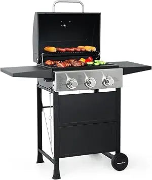 RBXC 3 Burner Propane Gas Grill Stainless Steel 30000 BTU
