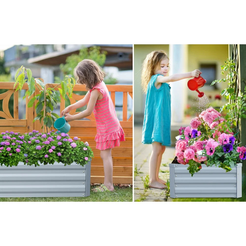 XMSJ Galvanized Steel Raised Garden Bed Rustproof Planter