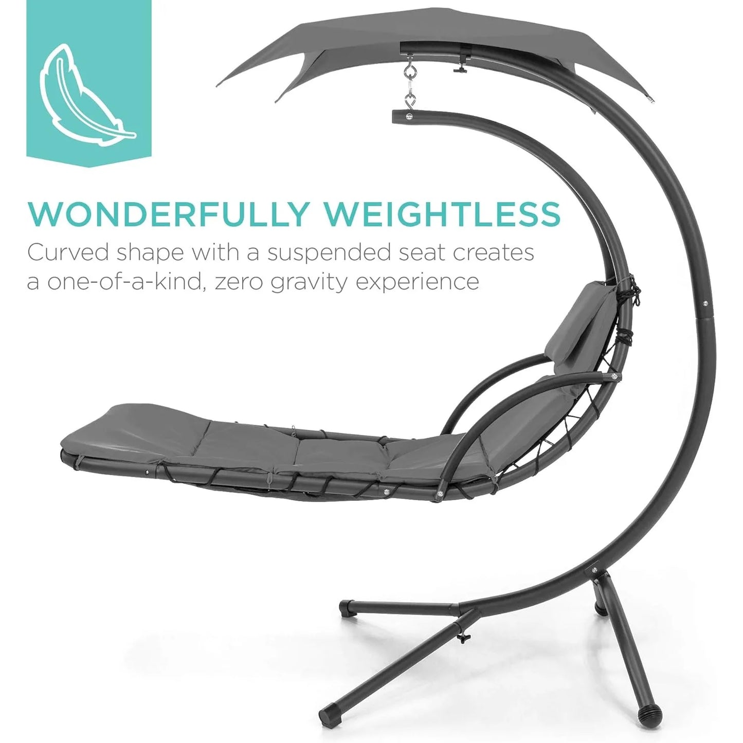 Hignconcerned Outdoor Hanging Chaise Lounge Chair Swing