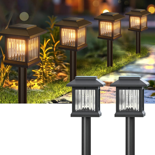 KPSTEK Solar Outdoor Lights 2 Pack Auto On Off Garden