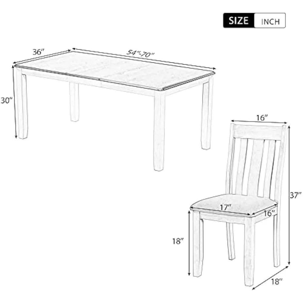 Modern Wooden Dining Table Set With Upholstered Chairs