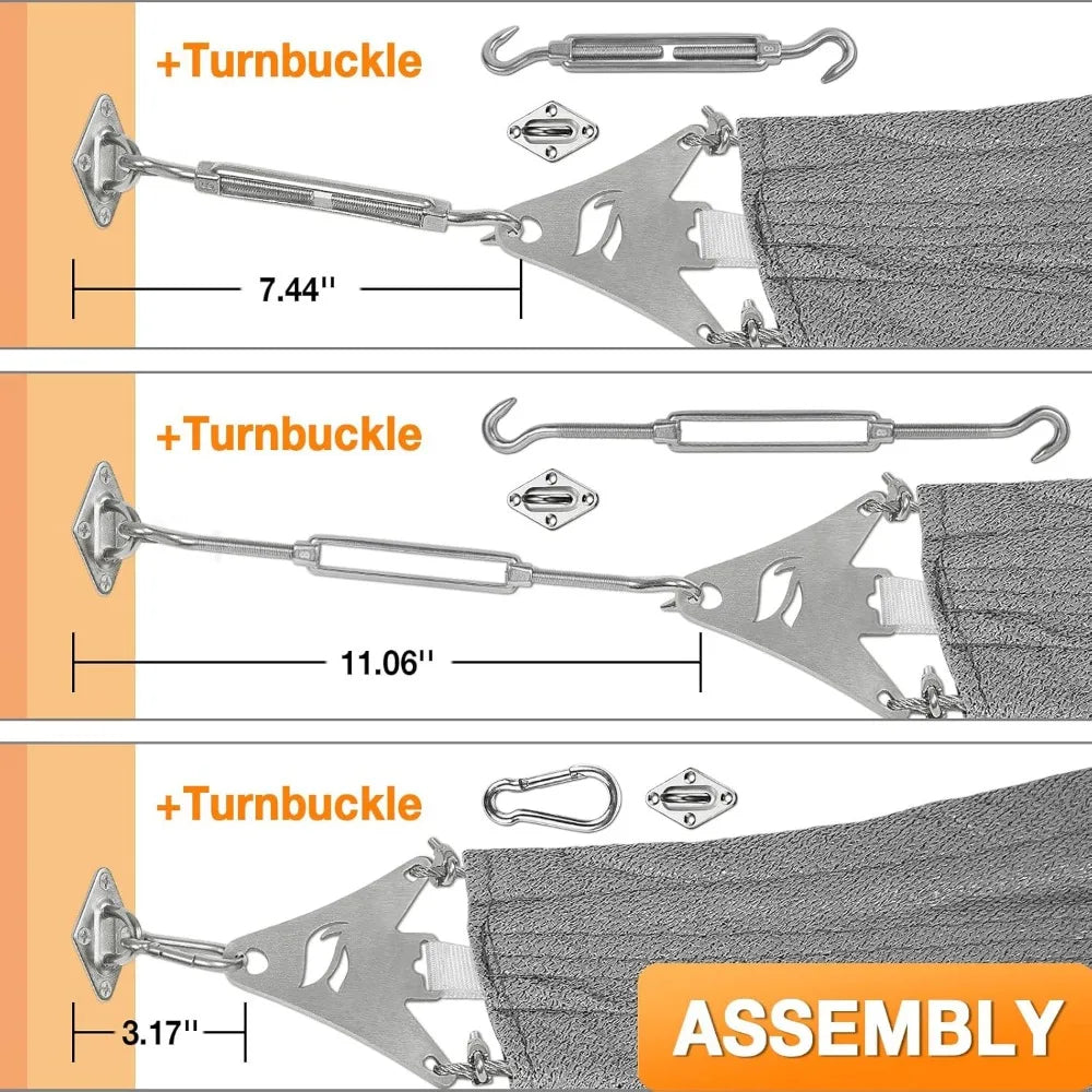 Shade Sail Featuring Stainless Steel Tri Fasteners And Wires