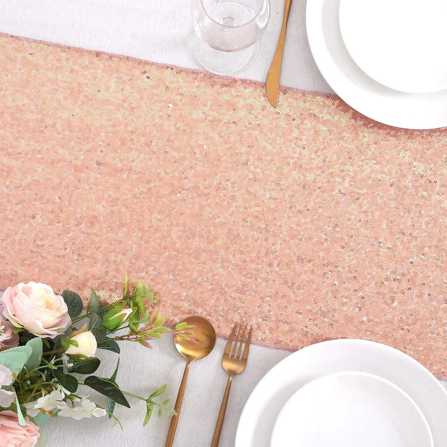 Warm Welcome Decor Sequin Table Runner for Weddings