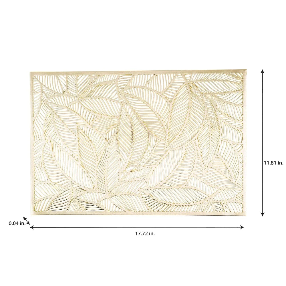 Warm Welcome Decor Pear Leaf Laser Cut Table Mats Set Four