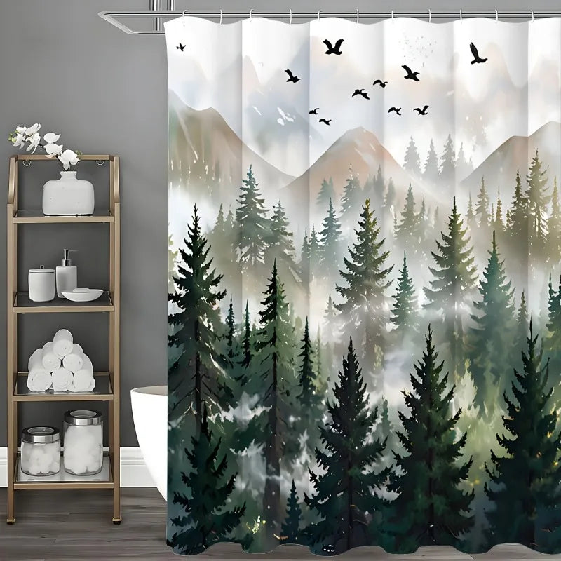 Warm Welcome Decor Ombre Shower Curtain Set Waterproof