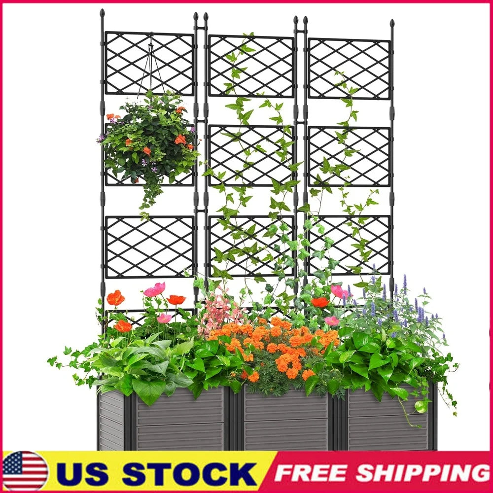 XMSJ Vertical Planter Box Trellis With Wheels Self Watering