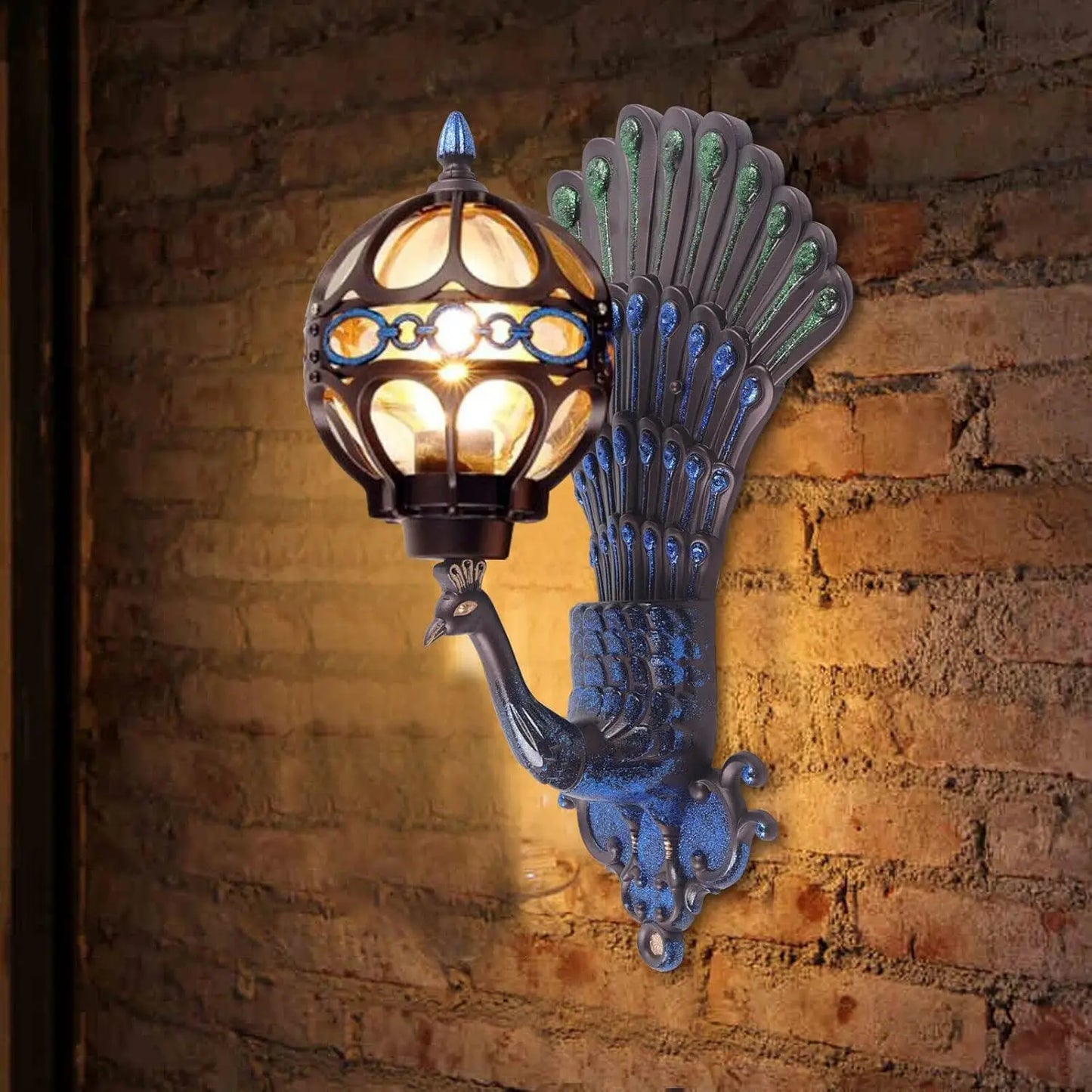 Peacock Wall Light LED Sconce Antique Waterproof IP65
