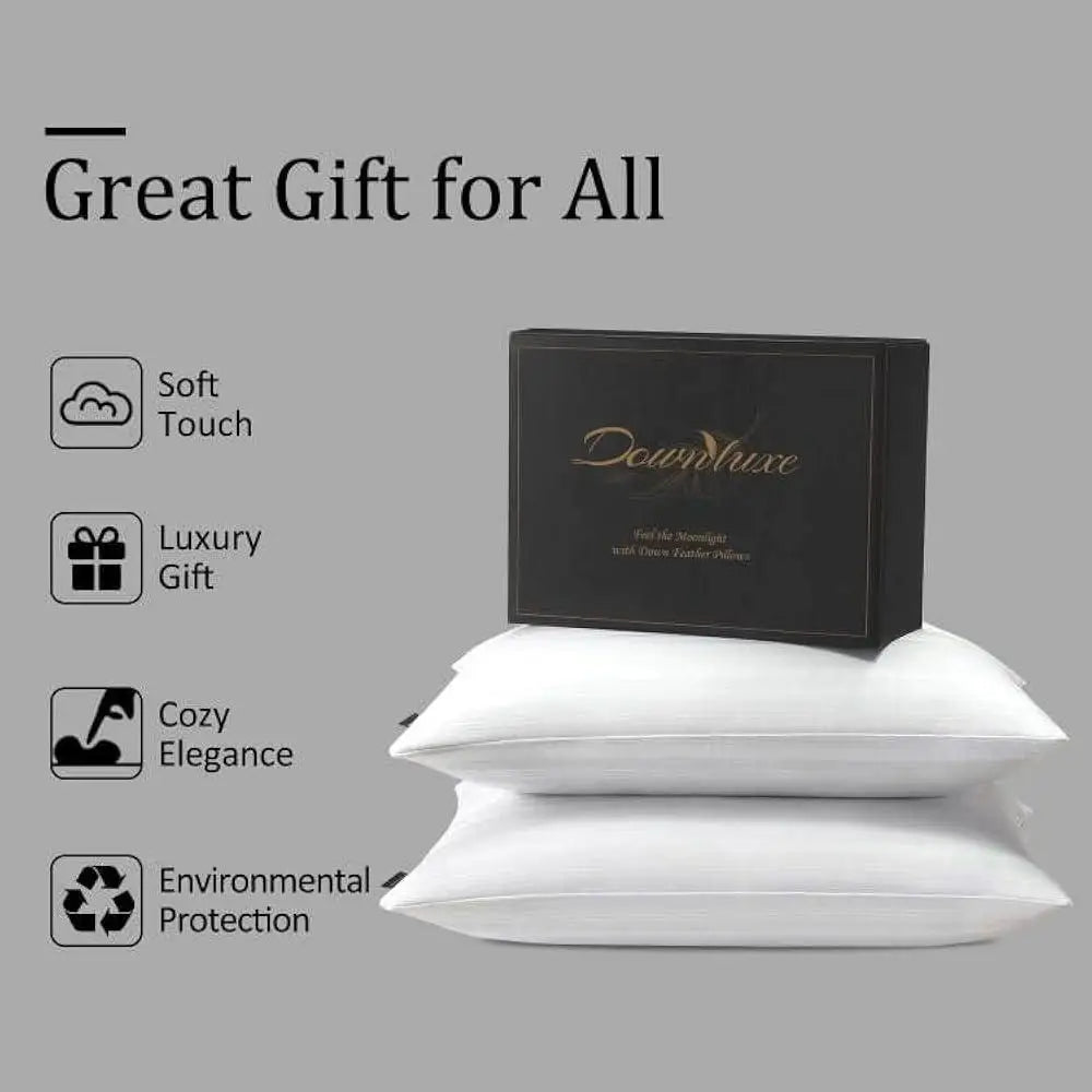 DUTRIEUXCN Goose Down Pillows Set All Sleep Positions