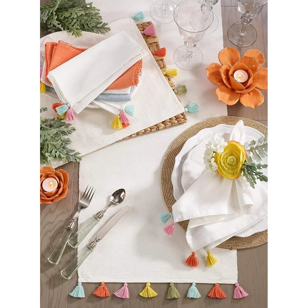 Warm Welcome Decor Cantina Cotton Tassel Placemat Set Of 4