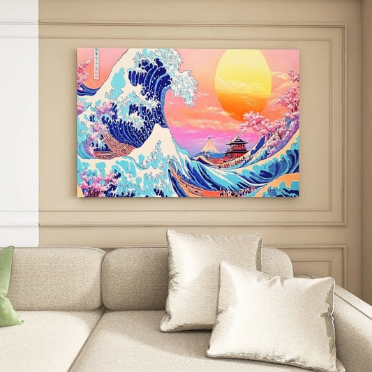 Pine Solid Wood Frame Canvas Wall Art